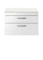 800mm Wall Hung Vanity With Sparkling White Worktop