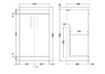 500mm Floor Standing Cabinet With Basin 1 - Image 2