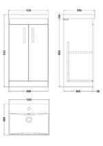 500mm Floor Standing Cabinet With Basin 3 - Image 2