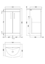 500mm Floor Standing Cabinet With Basin 4 - Image 2
