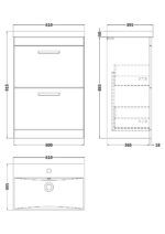 600mm Floor Standing Cabinet With Basin 3 - Image 2