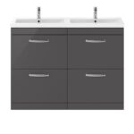 1200mm Floor Standing Cabinet With Double Ceramic Basin