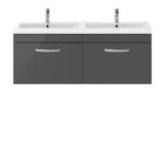 1200mm Wall Hung Cabinet With Double Ceramic Basin