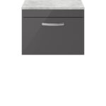 600mm Wall Hung Cabinet With Grey Worktop