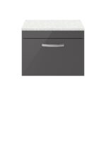 600mm Wall Hung Cabinet With Sparkling White Worktop