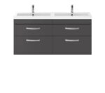 Nuie Athena 1200mm Wall Hung Cabinet With Double Basin