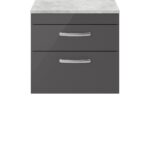 600mm Wall Hung Cabinet With Grey Worktop