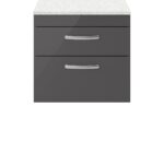 600mm Wall Hung Cabinet With Sparkling White Worktop