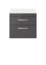Nuie Athena 600mm Wall Hung Cabinet With Sparkling White Worktop