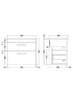 600mm Wall Hung Cabinet With Worktop - Image 2