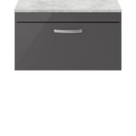 800mm Wall Hung Cabinet With Grey Worktop