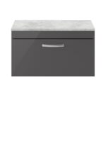 Nuie Athena 800mm Wall Hung Cabinet With Grey Worktop