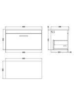 800 Wall Hung Single Drawer Unit & Laminate Worktop - Image 2