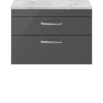 800mm Wall Hung Cabinet With Grey Worktop