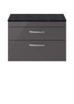 800mm Wall Hung Cabinet With Sparkling Black Worktop