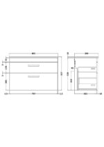 800mm Wall Hung Cabinet With Worktop - Image 2