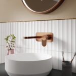 Wall Mounted 2 Tap Hole Basin Mixer With Plate - Image 2