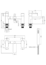 Deck Mounted Bath Shower Mixer With Kit - Image 2