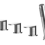 Deck Mounted 4 Tap Hole Bath Shower Mixer No Spout