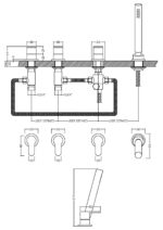 Deck Mounted 4 Tap Hole Bath Shower Mixer No Spout - Image 2