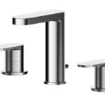 Deck Mounted 3 Tap Hole Basin Mixer With Pop Up Waste