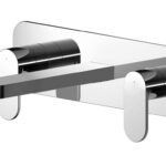 Wall Mounted 3 Tap Hole Basin Mixer With Plate