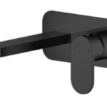 Wall Mounted 2 Tap Hole Basin Mixer With Plate