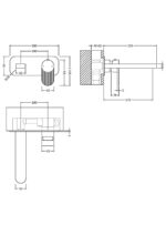 Wall Mounted 2 Tap Hole Basin Mixer With Plate - Image 3