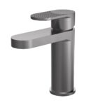 Fluted Mono Basin Mixer with Push Button Waste