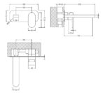 Wall Mounted 2 Tap Hole Basin Mixer With Plate - Image 2