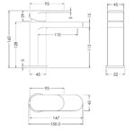 Nuie Binsey Mono Basin Mixer with Push Button Waste - Image 3