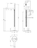 Freestanding Bath Shower Mixer with Kit - Image 2