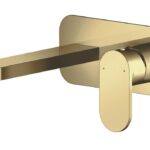 Wall Mounted 2 Tap Hole Basin Mixer With Plate