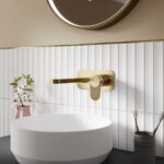Nuie Cyprus Wall Mounted 2 Tap Hole Basin Mixer With Plate - Image 2