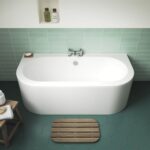 Nuie Shingle Curved Back To Wall Bath & Panel - Image 2