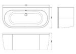 Nuie Shingle Curved Back To Wall Bath & Panel - Image 3