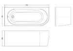 Nuie Crescent Left Hand Back to Wall Corner Bath - Image 4