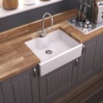 Butler Sink with Central Waste and Tap Ledge 595x450x220 - Image 2