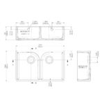 Butler Sink with Flush Weir and Overflow 795x500x220 - Image 2