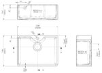 Butler Sink with Central Waste, Overflow and Tap Hole 595x450x220 - Image 2