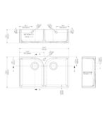 Butler Sink with Flush Weir, Tap hole and Overflow 795x500x220 - Image 2