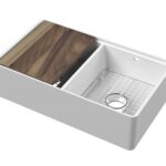 Double Bowl Butler Sink with Ledge, Grid & Chopping Board 795 x 460 x 220mm
