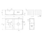 Nuie Butler Sink Deco Stepped Weir & Overflow 795x500x220 - Image 2