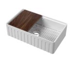 Fluted Butler Sink with Ledge, Grid & Chopping Board 795 x 460 x 220mm