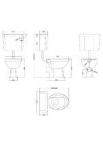 Nuie Carlton Low Level Pan, Cistern & Flush Pipe Kit - Image 2