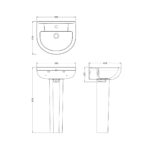 500mm Basin & Pedestal - Image 4