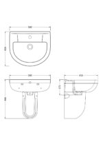 500mm Basin & Semi Pedestal - Image 2