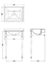 500mm 0TH Basin With Traditional Stand - Image 2