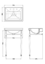 500mm 3TH Basin With Traditional Stand - Image 3
