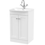 500mm Floor Standing 2-Door Unit & Curved Basin